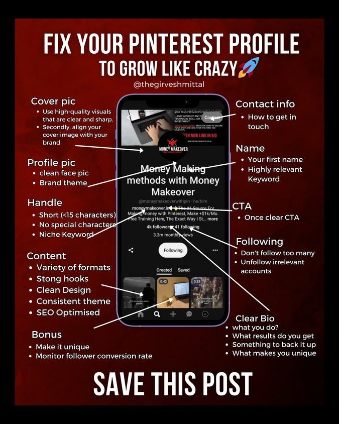 Pinterest tips carousel post design
