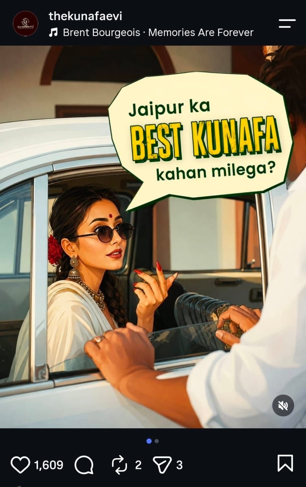 Jaipur ka best kunafa post design by Desi Growth Media