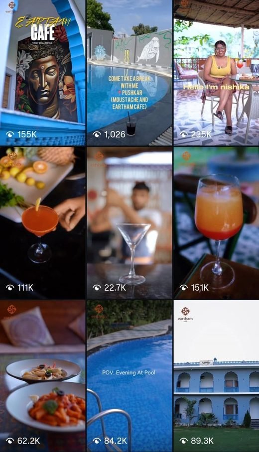 Instagram feed we created for Eartham Cafe & Stays
