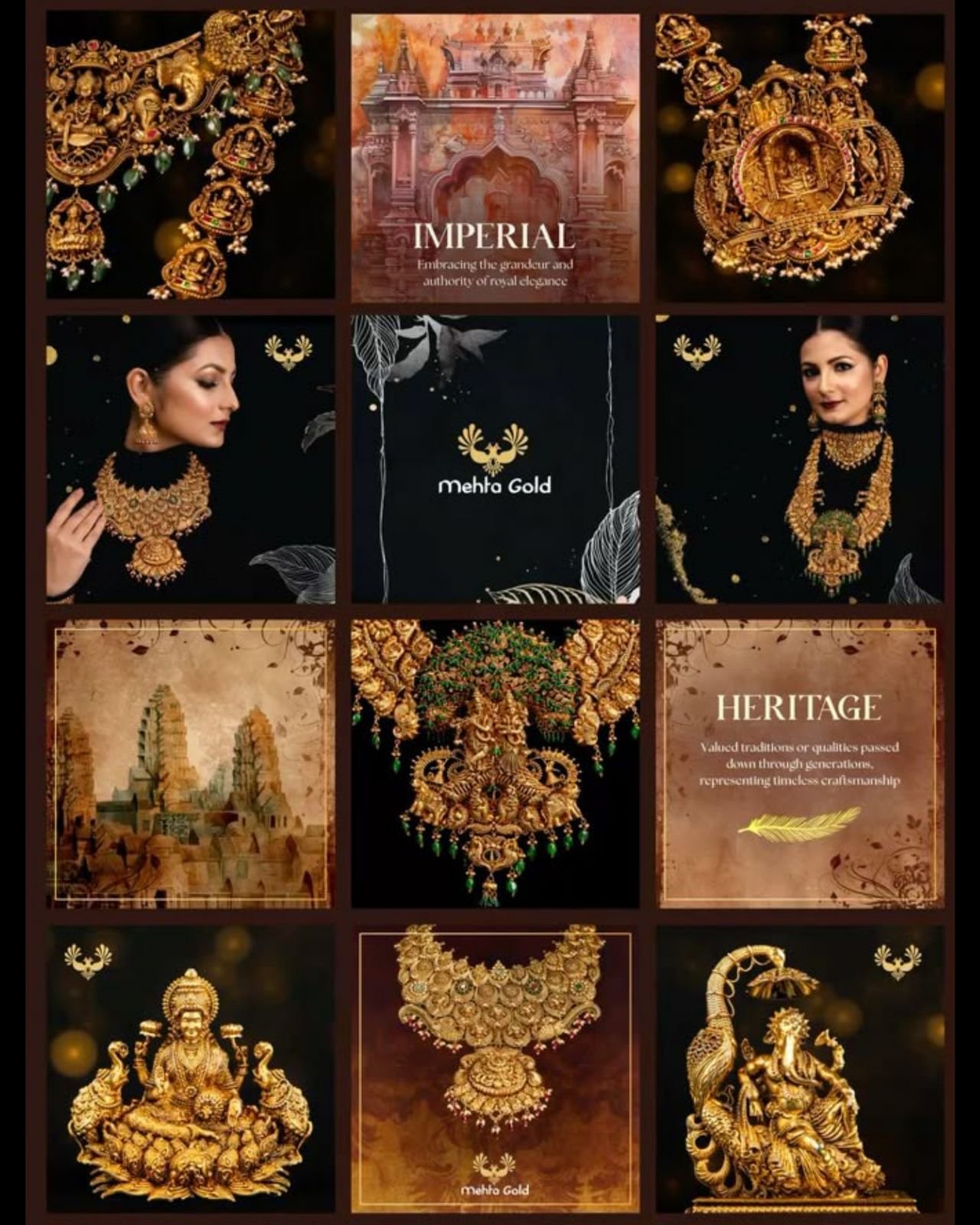 Instagram grid we designed for a heritage jewellery brand