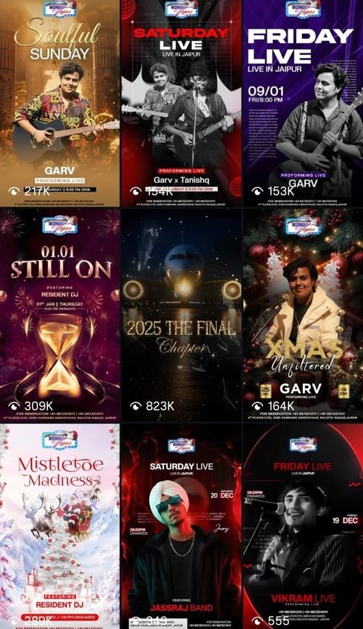 Instagram feed we created for Midnight Vegas