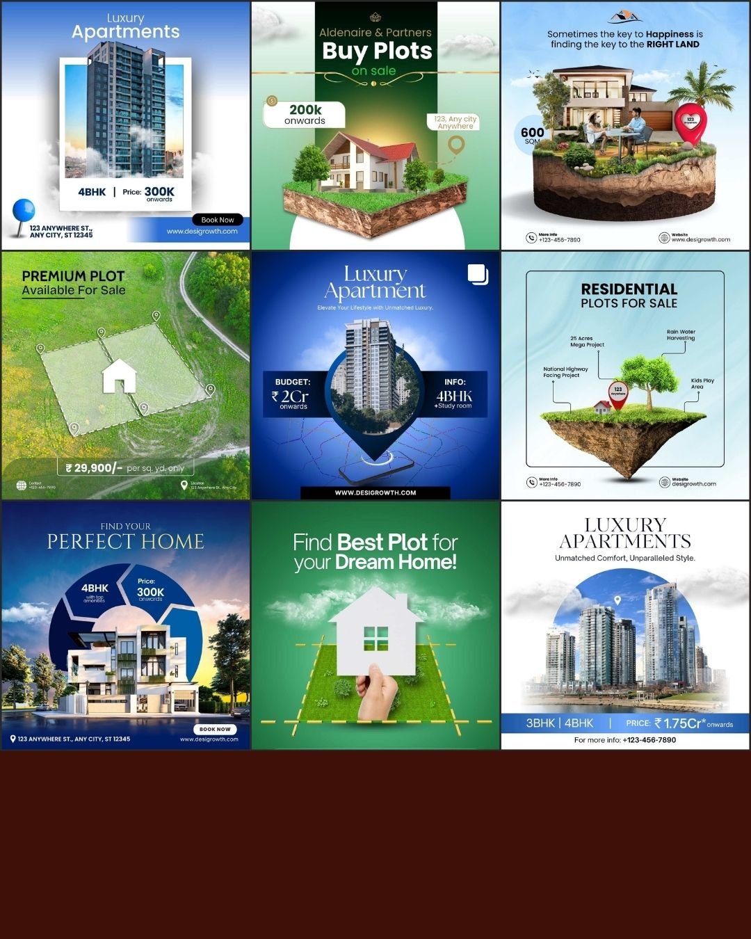Real estate Instagram grid we designed