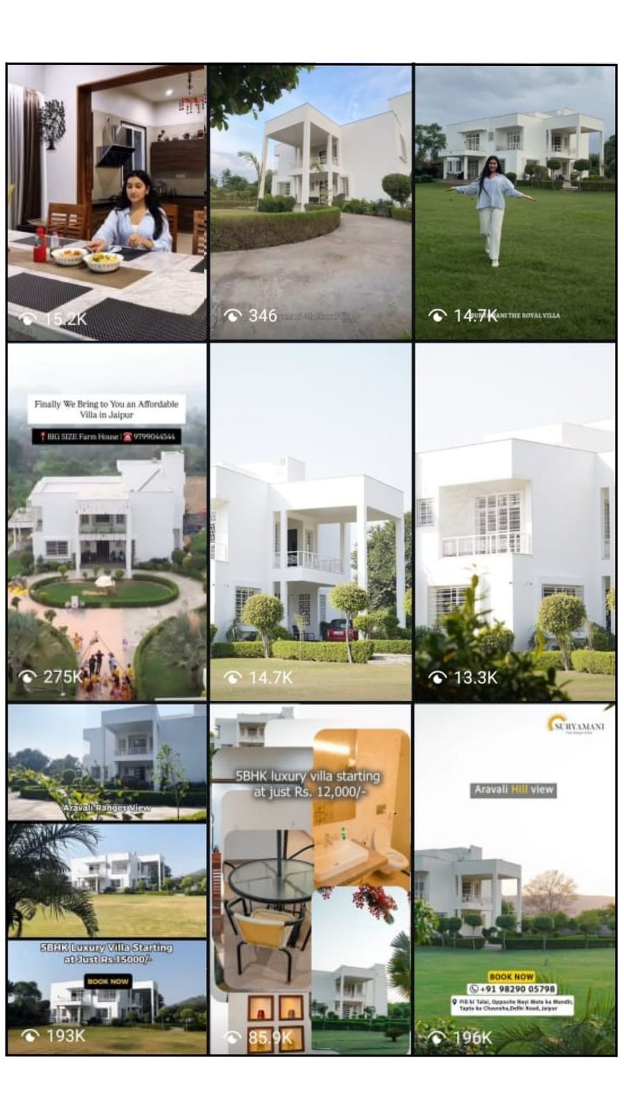 Instagram feed we created for Suryamani The Royal Villa