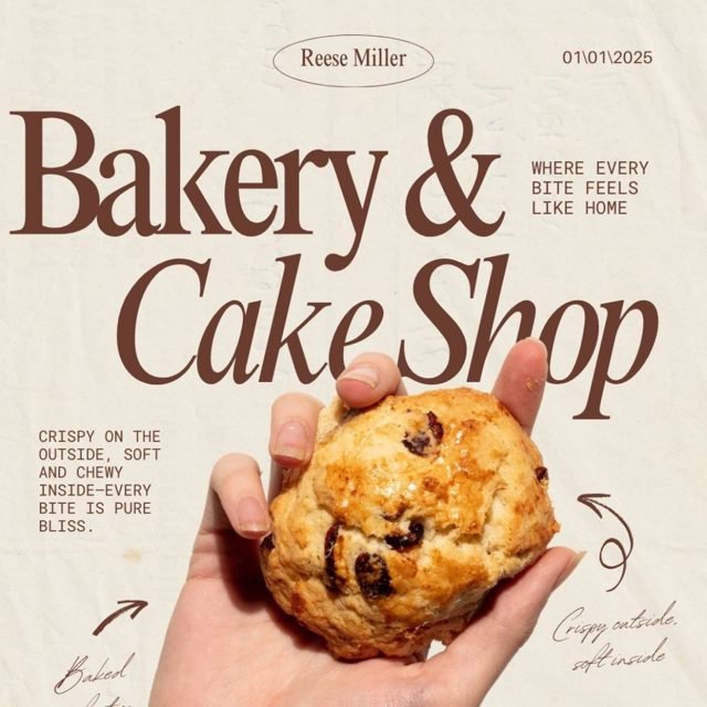 Bakery & cake shop post design by Desi Growth Media