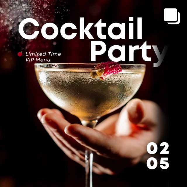 Cocktail party post design by Desi Growth Media