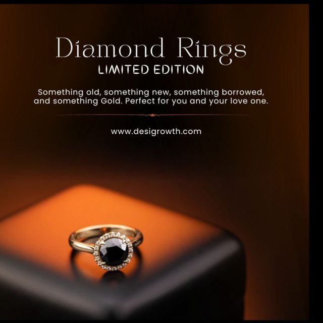 Diamond rings edit post design by Desi Growth Media