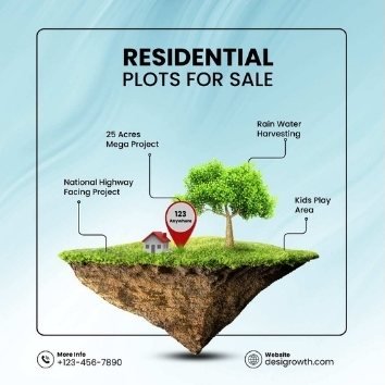 Residential plots post design by Desi Growth Media